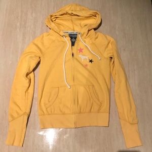 Victoria's Secret PINK Yellow Zip Hoodie STARS XS